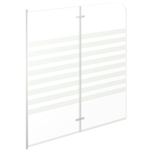 Brusevæg til badekar 120x140 cm hærdet glas stribet