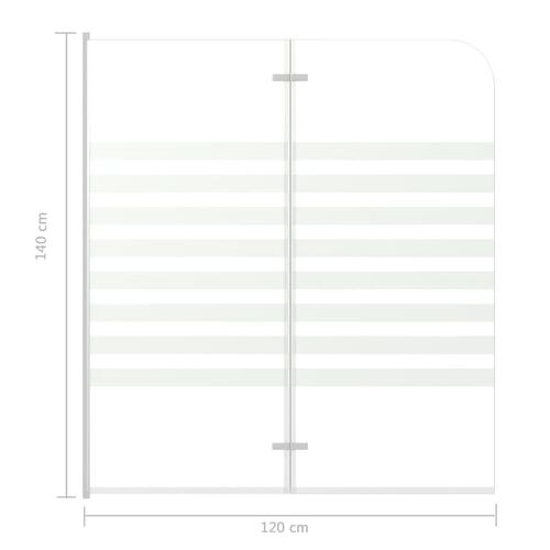 Brusevæg til badekar 120x140 cm hærdet glas stribet