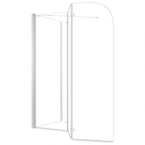 Brusevæg til badekar 120x69x130 cm hærdet glas gennemsigtigt