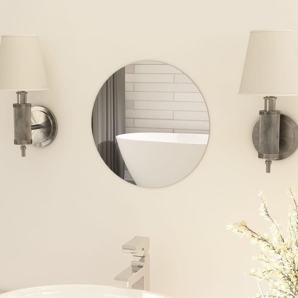 Spejl uden ramme 30 cm rund glas
