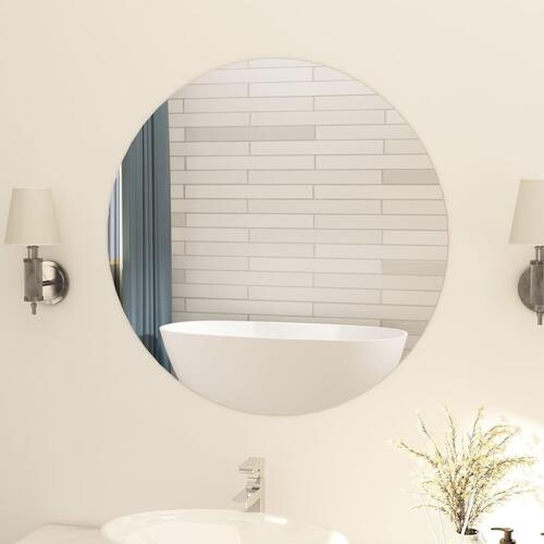 Spejl uden ramme 80 cm rund glas