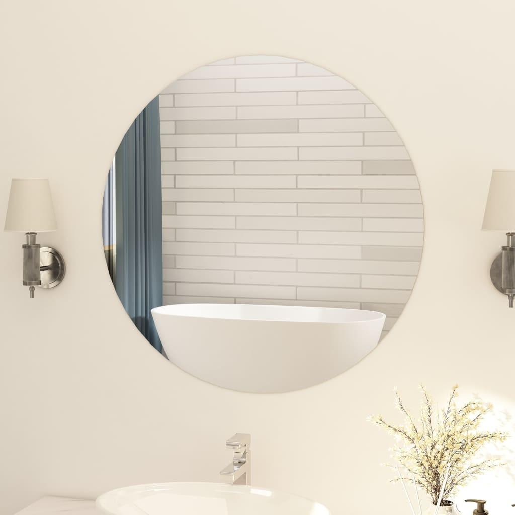 Spejl uden ramme 80 cm rund glas