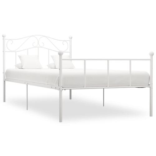 Sengestel 90x200 cm metal hvid