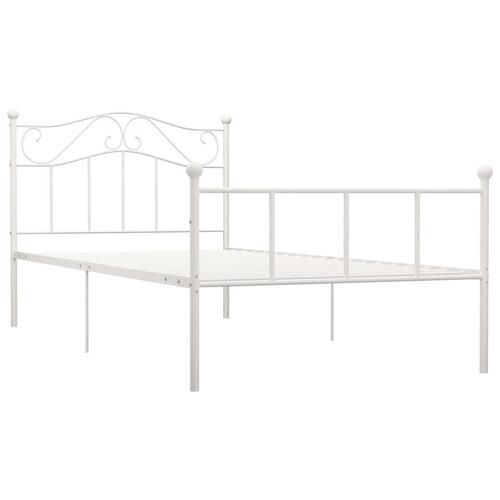 Sengestel 90x200 cm metal hvid