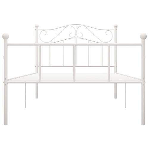 Sengestel 90x200 cm metal hvid