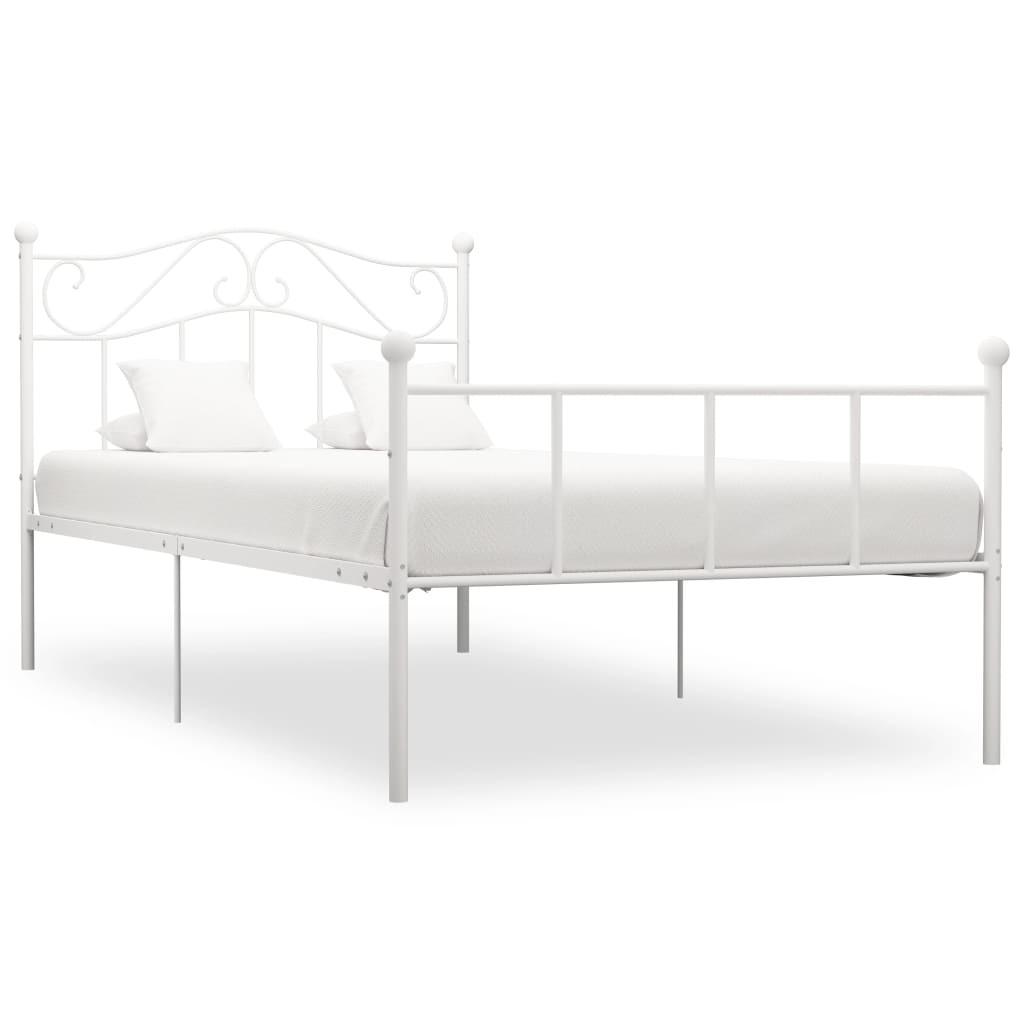 Sengestel 100x200 cm metal hvid