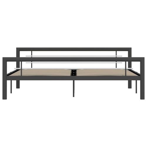 Sengestel 180x200 cm metal grå og hvid