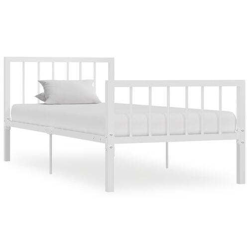 Sengestel 90x200 cm metal hvid