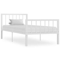 Sengestel 100x200 cm metal hvid