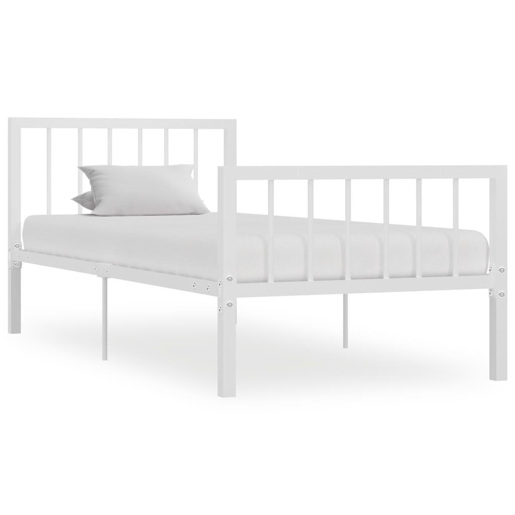 Sengestel 100x200 cm metal hvid
