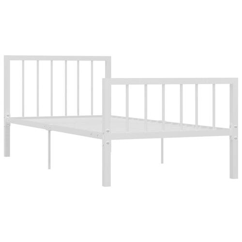 Sengestel 100x200 cm metal hvid