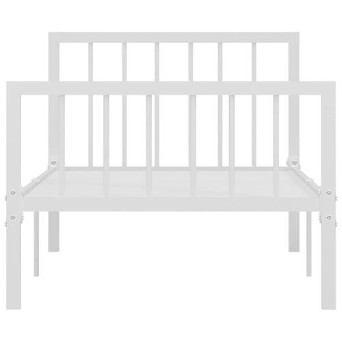 Sengestel 100x200 cm metal hvid