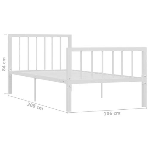 Sengestel 100x200 cm metal hvid