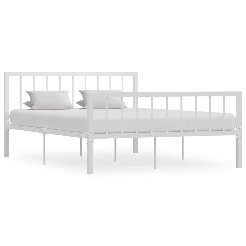 Sengestel 140x200 cm metal hvid