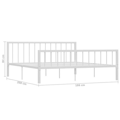 Sengestel 180x200 cm metal hvid
