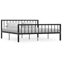 Sengestel 180x200 cm metal sort