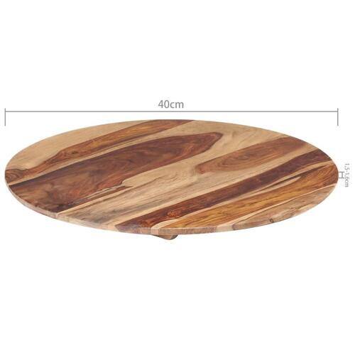 Bordplade 15-16 cm rund 40 cm massivt sheeshamtræ