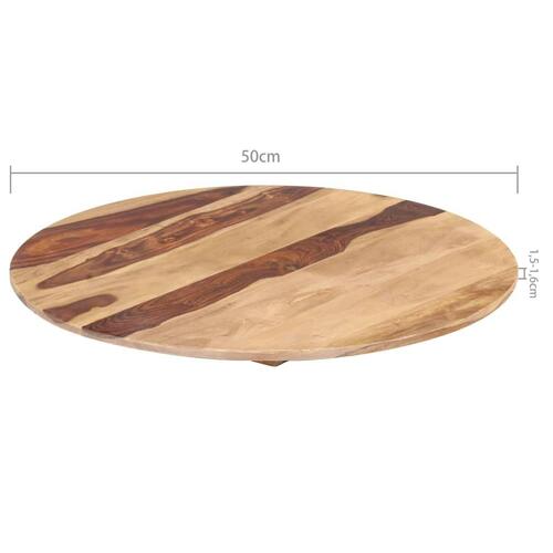Bordplade 15-16 cm rund 50 cm massivt sheeshamtræ
