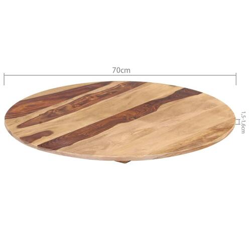 Bordplade 15-16 cm rund 70 cm massivt sheeshamtræ