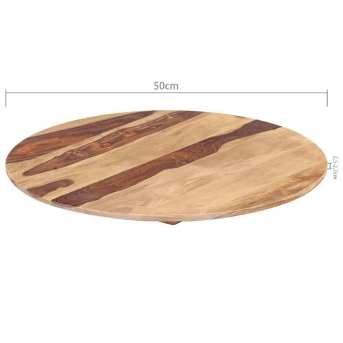 Bordplade 25-27 cm rund 50 cm massivt sheeshamtræ