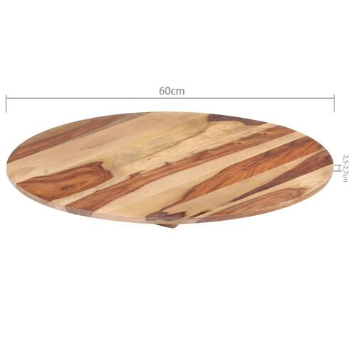 Bordplade 25-27 cm rund 60 cm massivt sheeshamtræ