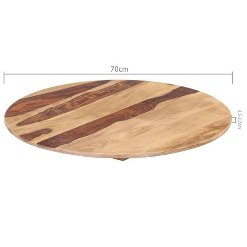 Bordplade 25-27 cm rund 70 cm massivt sheeshamtræ