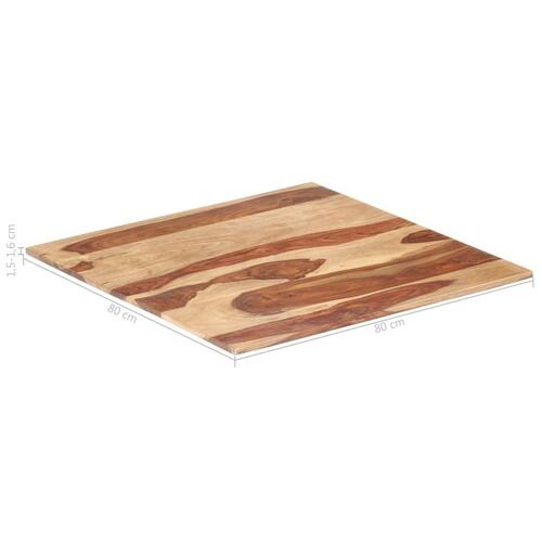 Bordplade 15-16 mm 80x80 cm massivt akacietræ