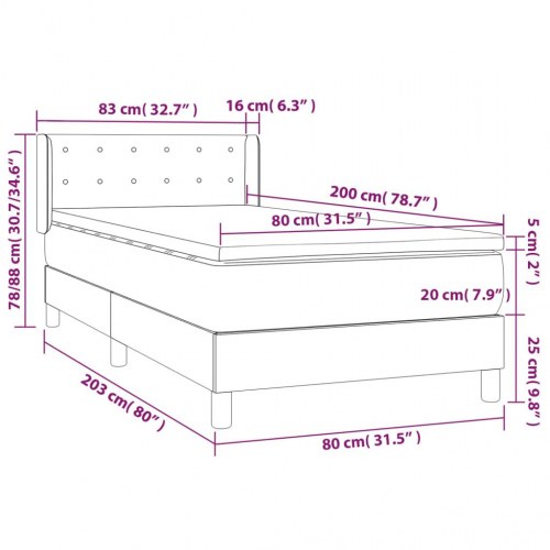 Kontinentalseng med madras 80×200 cm - stof, blå