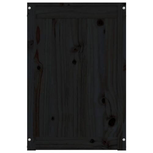 Vasketøjskurv 44x44x66 cm massivt fyrretræ sort