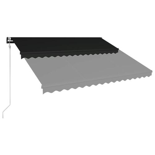 Foldemarkise med vindsensor og LED 400 x 300 cm antracitgrå