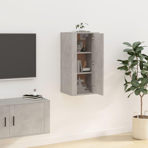 Væghængt tv-skab 40x34,5x80 cm betongrå