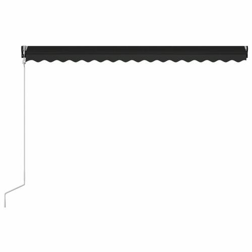 Foldemarkise med vindsensor og LED 400 x 300 cm antracitgrå