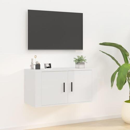 Væghængt tv-skab 80x34,5x40 cm hvid højglans