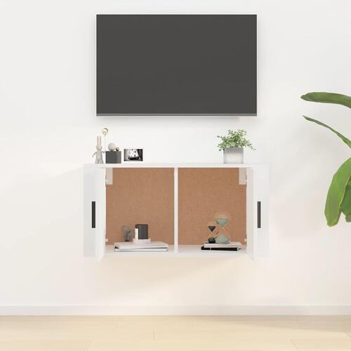 Væghængt tv-skab 80x34,5x40 cm hvid højglans