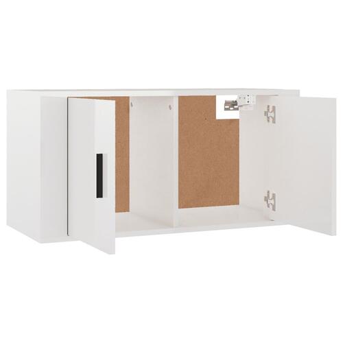 Væghængt tv-skab 80x34,5x40 cm hvid højglans