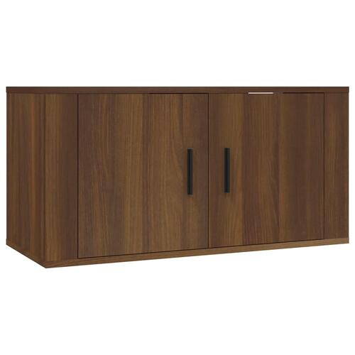 Væghængt tv-skab 80x34,5x40 cm brun egetræ