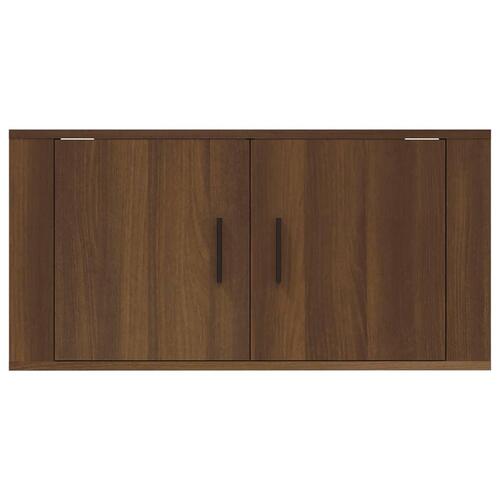 Væghængt tv-skab 80x34,5x40 cm brun egetræ