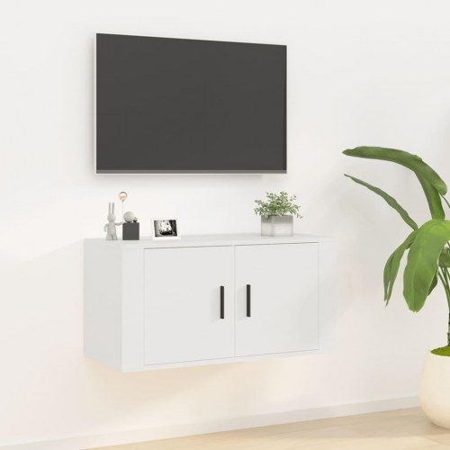 Væghængt tv-skab 80×34,5×40 cm - hvid