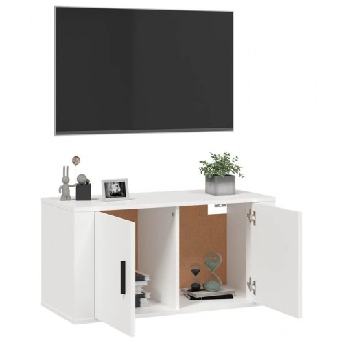 Væghængt tv-skab 80×34,5×40 cm - hvid
