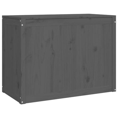 Vasketøjskurv 88,5x44x66 cm massivt fyrretræ grå