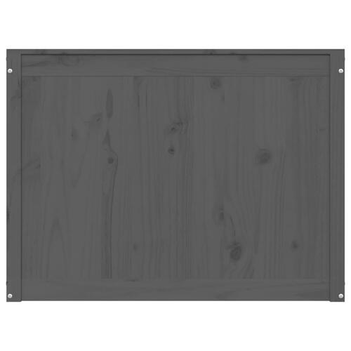 Vasketøjskurv 88,5x44x66 cm massivt fyrretræ grå