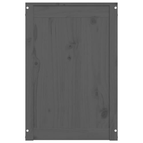 Vasketøjskurv 88,5x44x66 cm massivt fyrretræ grå