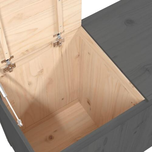 Vasketøjskurv 88,5x44x66 cm massivt fyrretræ grå