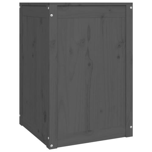 Vasketøjskurv 44x44x66 cm massivt fyrretræ grå
