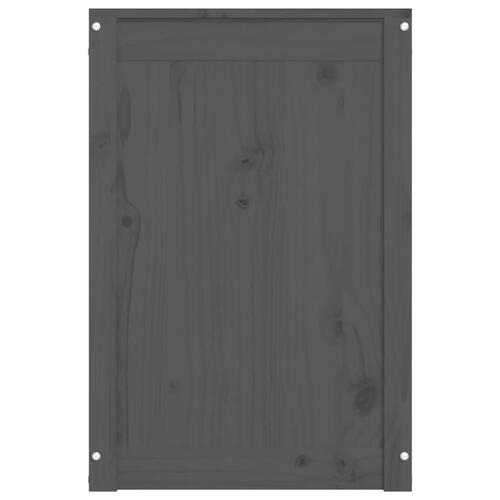 Vasketøjskurv 44x44x66 cm massivt fyrretræ grå