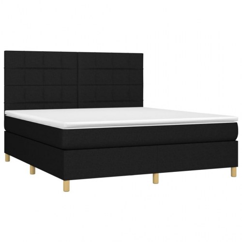 Kontinentalseng med madras 160×200 cm - stof, sort