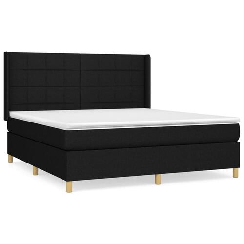 Kontinentalseng med madras 160x200 cm stof sort
