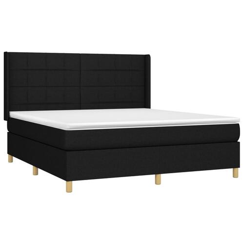 Kontinentalseng med madras 160x200 cm stof sort