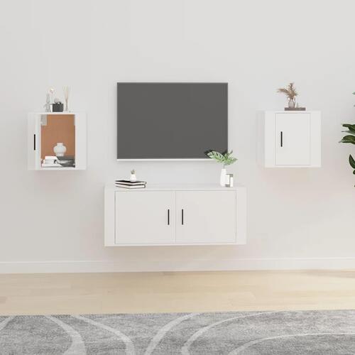 Væghængte tv-skabe 2 stk. 40x34,5x40 cm hvid