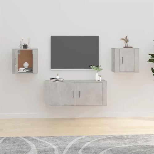 Væghængte tv-skabe 2 stk. 40x34,5x40 cm betongrå